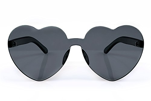 FEISEDY Thick Heart Sunglasses Rimless Heart Shaped Sun Glasses Women Fashion Love Glasses B24193