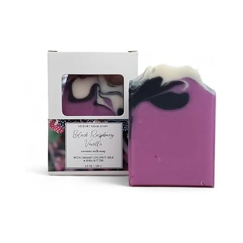 Black Raspberry Vanilla Handmade Soap Bar | Bar Soap with Shea Butter, Natural Soap Cover