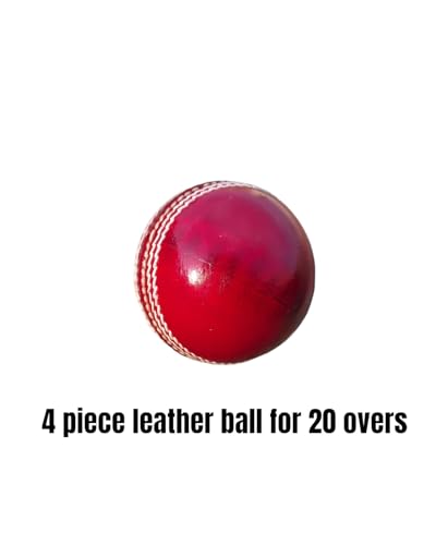 Image of Aarav Leather Ball 4 Piece Red Cricket Ball for 30 Overs, Pack of 3, Professional Cricket Ball, Hand Stitched Ball