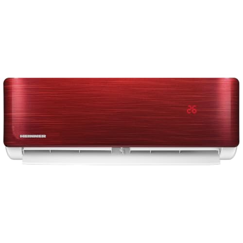 Heinner HAC-CO12WFN-RD Onix Eco Split-Klimaanlage Rot, 12000 BTU, WiFi, Smart Inverter, A++ Kühlung, A+ Heizung, ECO, Super Ionization, Silent, Turbo, Auto-Restart, Timer, Wandmontage, für 1