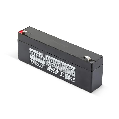 TECNID Batería de plomo recargable 23724 de 12 V, 2,2 Ah. Ideal para UPS, sistemas de alarma. Conexiones Faston, negras