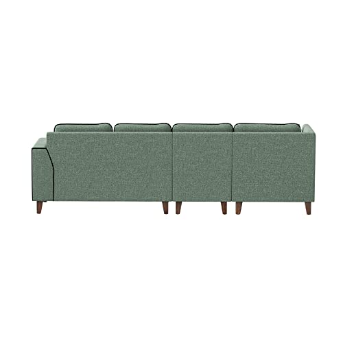 Image of Amazon Brand - Solimo Venosa 6 Seater LHS L Shape Sofa Set (Petal Green)