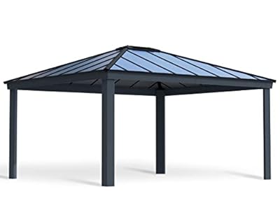 Palram - Canopia Colorado 14 x 16 x 6.5 Carport, Heavy Duty Metal Car Port, Weather-Protected Aluminum Frame, Polycarbonate RV & Car Storage, UV Protected, DIY Truck Garage Kit, 10-Year Warranty, Gray