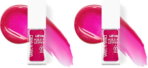 wet n wild Lip Oil - Lightweight, Non-Sticky, Hydrating &amp; Nourishing Formula with Marula &amp; Jojoba Oils, Vegan &amp; Cruelty-Free - Dress Code (Pack of 2)