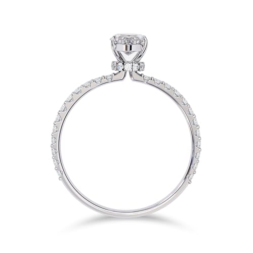AFFY IGI Certified Lab Grown Diamond Solitaire Engagement Rings For Women, Center 10x5mm Marquise Cut Half Eternity Stackable Wedding Ring 14K Or 18K Solid Gold F-G, VS-SI Quality (1.12 Cttw)4