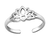 KIWI DAISY Hypoallergenic Sterling Silver Lotus Toe Ring (Adjustable)