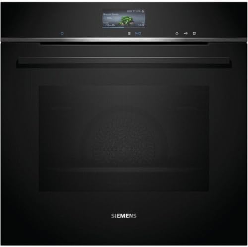 Siemens HR776G1B1 iQ700 - Horno inteligente empotrable con función de vapor, 60 x 60 cm, fabricado en Alemania, color negro, pirólisis activeClean e h...