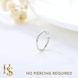 HighSpark 92.5 Sterling Silver Faux Nose Ring for Women | No Piercing Required | Simple & Elegant Nose Ring for Women & Girls | Lovely Gift