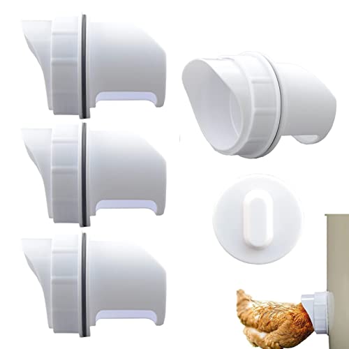 CSPone Comedero Gallinas Automático DIY 4 Puertos Accesorio para Cubos Barriles Comederos Impermeable Anti-Residuos