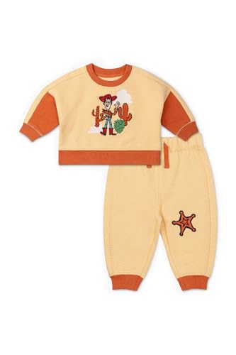 MONICA + ANDY Disney Sporty Sweatsuit Size 12-18 Months Toy Story Woody 100% Organic Baby Clothes for Girls and Boys Sustainable Super Soft Fabric Sizes for Kids Toddler & Infant