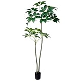 Artificial Umbrella Tree 4/5/6ftTall Fake Plants Artificial Umbrella Plants for Indoor Fake Trees for Office Home Living Room Floor Patio Greening Porch Decor (6-FT)