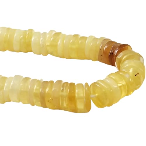 Perles de pneu uni d'opale jaune pour créer un bracelet d'été