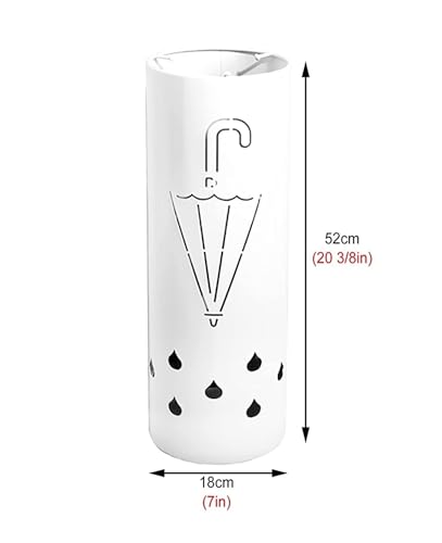 Porte-parapluies support de rangement fer blanc pour sol sec - 3
