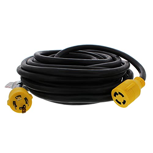 ABN 30 AMP RV Power Cord for Generator & Transfer Switch – 50ft Long Reach – 30A Power Cable Camper Power Extension