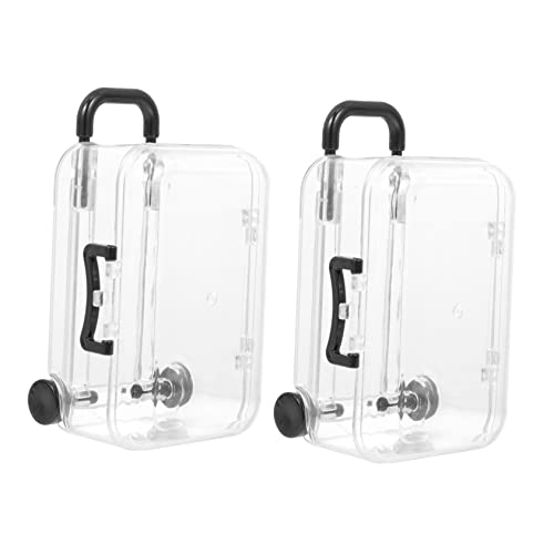 KOCKSHION 2個透明なスーツケース型ジュエリーボックス プラスチック製収納ケース アクセサリー ビーズ クラフト用 ホームデコレーションや にも