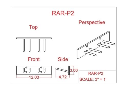 Miniatura 12 de Soporte para delantales de rayos X (montaje en pared) - 14 clavijas, para 7 delantales de plomo