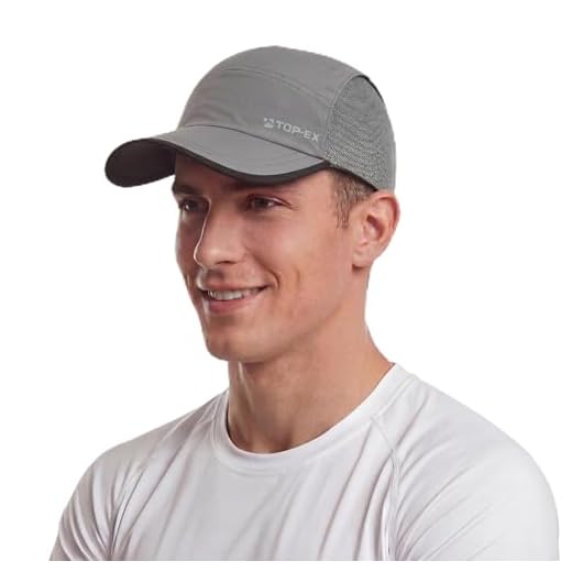 TOP-EX UVCoolix™ Running Cap Men Women, Lightweight Breathable Mesh Baseball Hat, UPF 50+ Sun Protection Sports Cap, Foldable Quick Dry Cooling Summer Hat for Golf Hiking, Slate Grey, XL/XXL