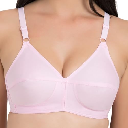 Image of SOUMINIE Women's Cotton Non-Padded Wire Free Casual Full-Coverage Minimizer Bra