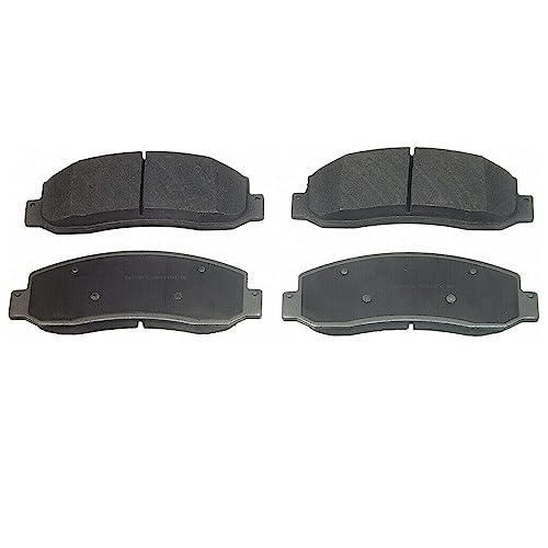 Image of Detroit Axle - Front Ceramic Brake Pads + Rear Semi-metallic Brake Shoes Kit Replacement for Ford F-250 F-350 F-450 Super Duty - 6pc Set