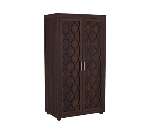 Image of Solid Sheesham Wood Wardrobe Storage | Almirah for Bedroom - Solid Wood Large Cupboard | (D-Walnut)