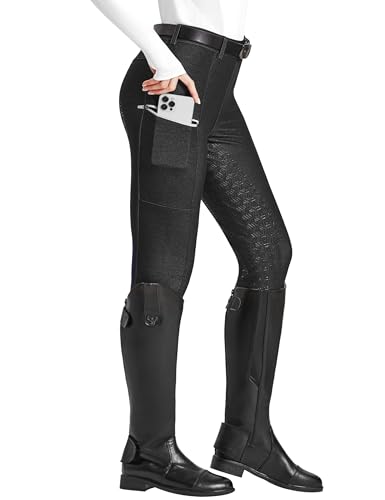 Fitst4 Sports Women'S Denim Riding Breeches With Pockets Full Seat Horseback Riding Pants Equestrian Breeches For Women Black S thumb #4
