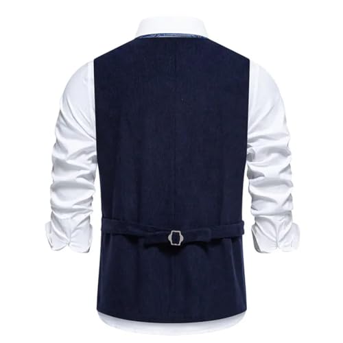 Men’S Western Corduroy Vest With Floral Embroidery Single Breasted Gothic Steampunk Dress Suit Vest3