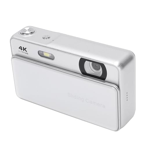 Image of Digital Camera 4K HD 64MP Sliding Retro Video with 16X Zoom Auto Focus 2.8 Inch Screen for Travel Photography Students (Silver)
