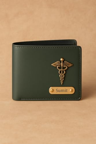 Image of Thebaegift Personalized PU Leather Men's Wallet with Customized Name | Birthday Anniversary Corporate Gift for Men Male Husband Brother | Wallets for Men Man | Gift for Dad Father Daddy Papa