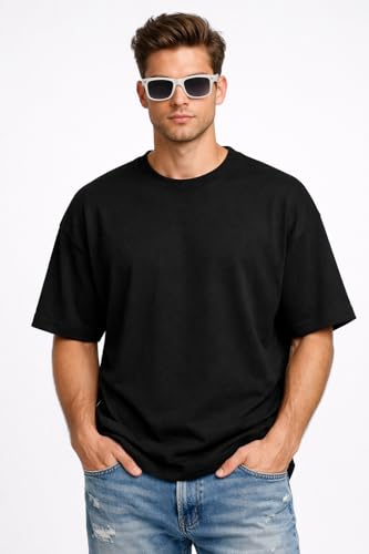Image of Men's Oversized T-Shirt, Cotton Blend, Soft Fabric, Crew Neck, Short Sleeve