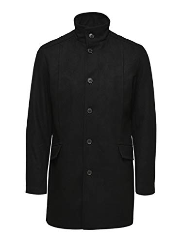 SELECTED HOMME SLHMORRISON Wool Coat B Noos Abrigo de Lana, Negro, S para Hombre