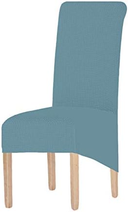 KELUINA Chair Covers XL, Stretch Removable Washable Elastic Parsons Protector Seat Covers, Large Dining Room Chair Covers for Home Restaurant Hotel Ceremony Wedding Steel Blue, 4 Pack