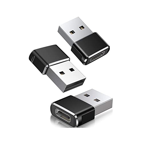 GIONAR Adaptateur USB C Femelle vers USB Mâle 3-Pack (Noir) Cover