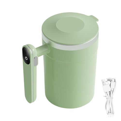 自動?拌コーヒーマグ - 自動磁気セルフ?拌マグカップ 400ml,電動磁気ミキシングカップ LCD温度表示付き - オフィス、ドリンク、ラテ、ティー、カフェ、ホットチョコレート用