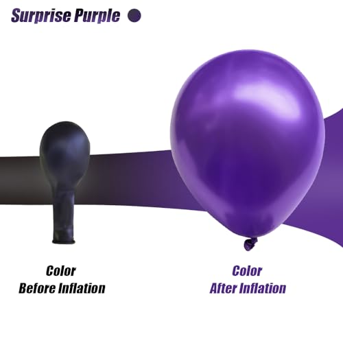 Image of Black Purple Silver Balloon, 70-pack Purple Balloons for Birthday Graduation