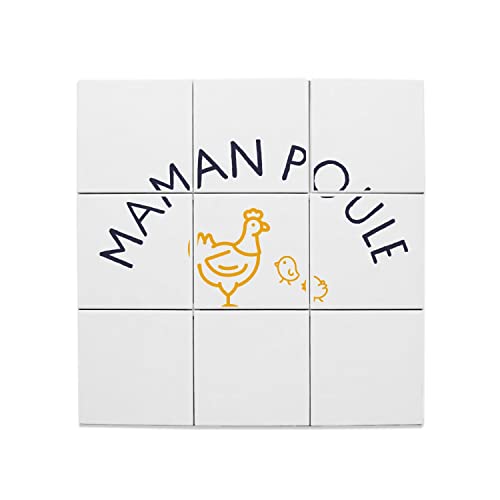 Carreaux céramique Maman Poule 45x45 cm lot de 9 faïences décoratives