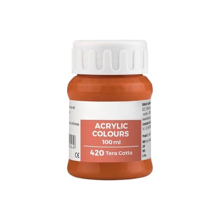 Image of Acrylic Colour (Fabric Colour) | 100 ml.- 100ml, Multi-Surface, Skin-Friendly & Vegan | (420 Terracotta)