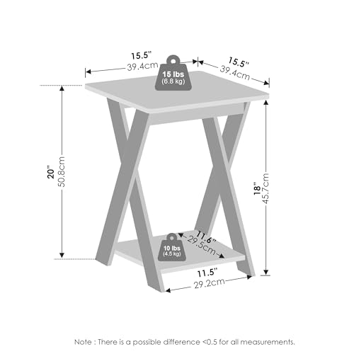 Image of Furinno TIDUR Night Stand, Open Shelf Design X-Legs Nightstand, Criss-Crossed Bedside Table, End Table, Side Table, for Bedroom, Living Room, Espresso