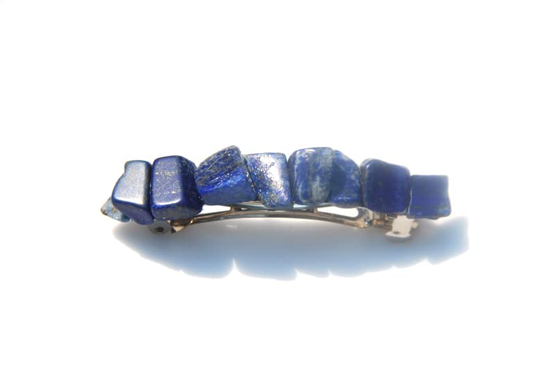 DejaVu Designs Tumbled Lapis Lazuli Stone French Barrette Hair Clip