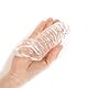 AMZII Penishülle Penismanschetten Dildo mit Rutschfest Hodenringe Penisringe Cockring,Vorhaut Rückhaltung Eichelring Penis Sleeve Peniskäfig für Penisvergrößerung und Potenzsteigerung (B,Transparent)