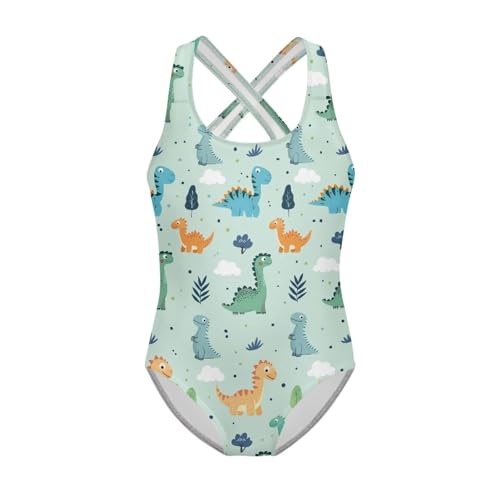 Image of Girls One Piece Swimsuit Teens Cross Back Summer Beach Wear for 5-14Y
