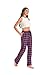 gezikuu Women's Plaid 100% Cotton Loungewear Pyjama Pants Flannel/Poplin Nightwaer Trousers With Pockets.NAVY PURPLE PLAID,size:M