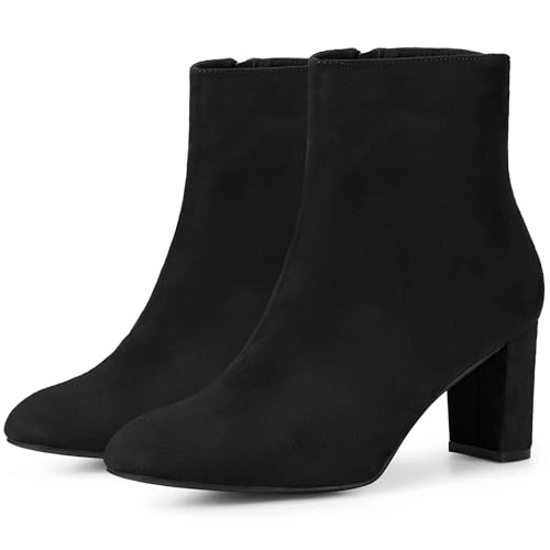 Perphy Square Toe Ankle Boot Chunky Heels Boots for Women