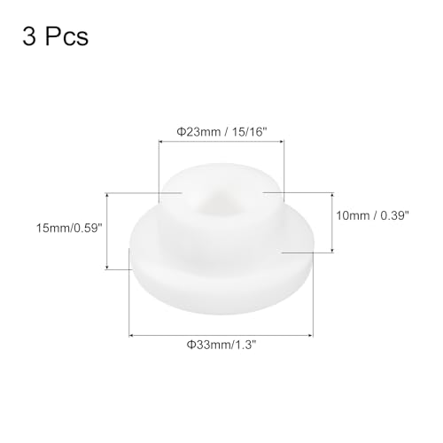 Image of MECCANIXITY 3pcs T-Shaped Silicone Plugs 23mm 15 /16 Inch Dia Snap in Plug Hole Seal Cover Round Rubber Stopper for Kitchen Rubber Bulkheads Waterproof Sealing Plugs White