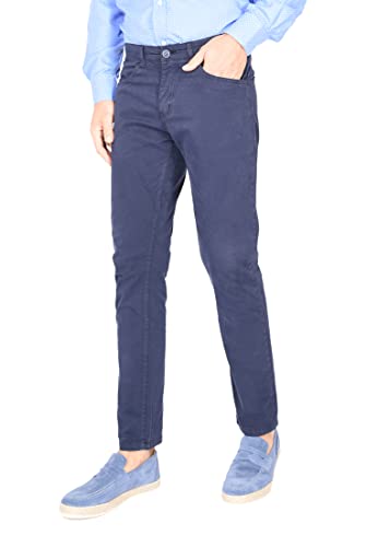 Pantalon homme élégant slim fit en coton bleu taille 44 - 3