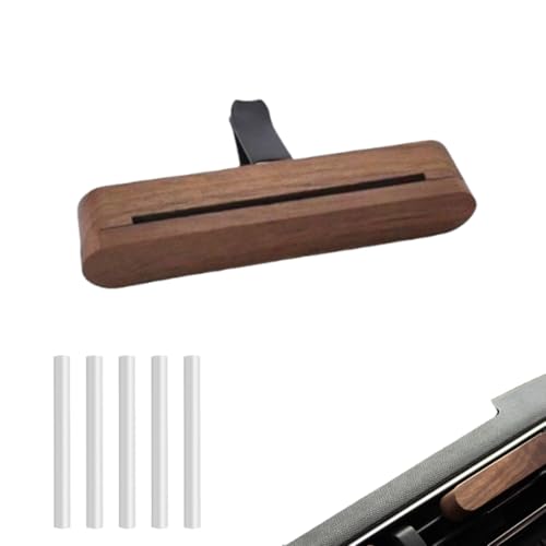 WUSJCOF 1 Pezzo Diffusore per Oli Essenziali per Auto con 5 Ricariche, Profumatore Auto in Legno per un Viaggio Piacevole e Rilassante (Senza Olio)