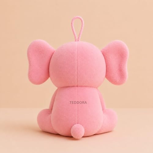 Image of Baby Ele Soft Toy for Girls Boys Kids, Pink, Dog Animal Plush Stuffed Teddy Gift Birthday, 18 cm