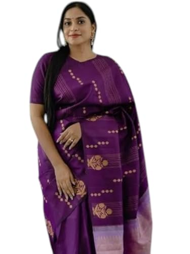 Image of Flosive Women's Kanjivaram Silk Saree With Beautiful Blouse With Zari Border