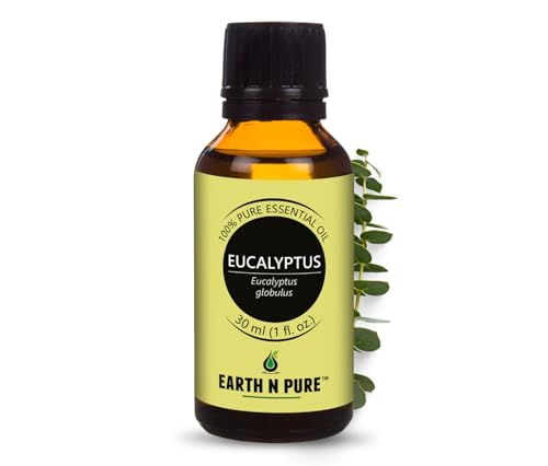 Image of Earth N Pure Eucalyptus Essential Oil | 100% Pure & Undiluted | Steam Distilled | Easy Breathing, Muscle Comfort & Mental Clarity | Vegan & Cruelty-Free | 30ml