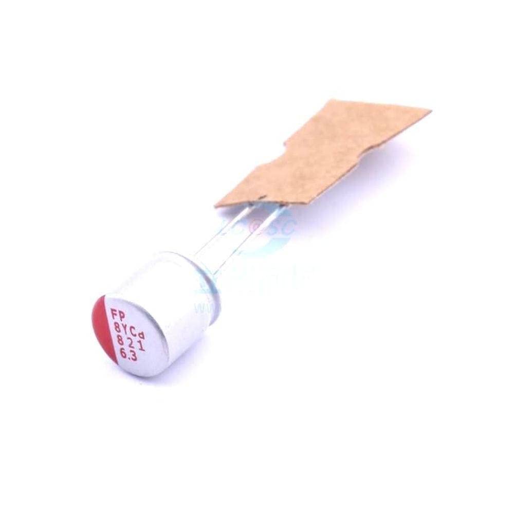 2 Pcs Solid Capacitor 820uF ±20% 6.3V Radial Lead, 8x8mm RL80J821MDN1KX