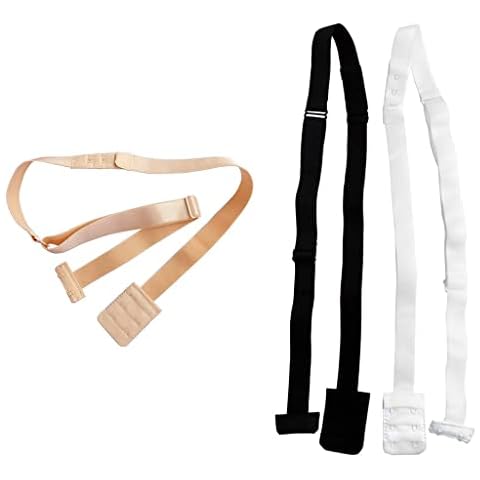 Voarge 3 Pack Low Back Bra Straps, Low Back Bra Straps, Bra Extensions Accessory for Women Ladies Girls Bridal for Girls (Black/White/Beige) Cover